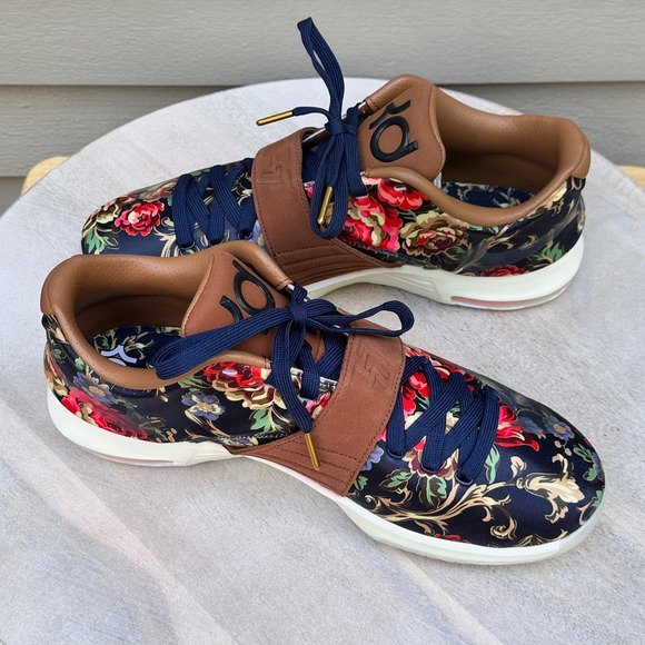 Nike KD 7 EXT Floral QS Mens Basketball Shoes Navy Hazelnut 726438-400 Size 11 main image 14